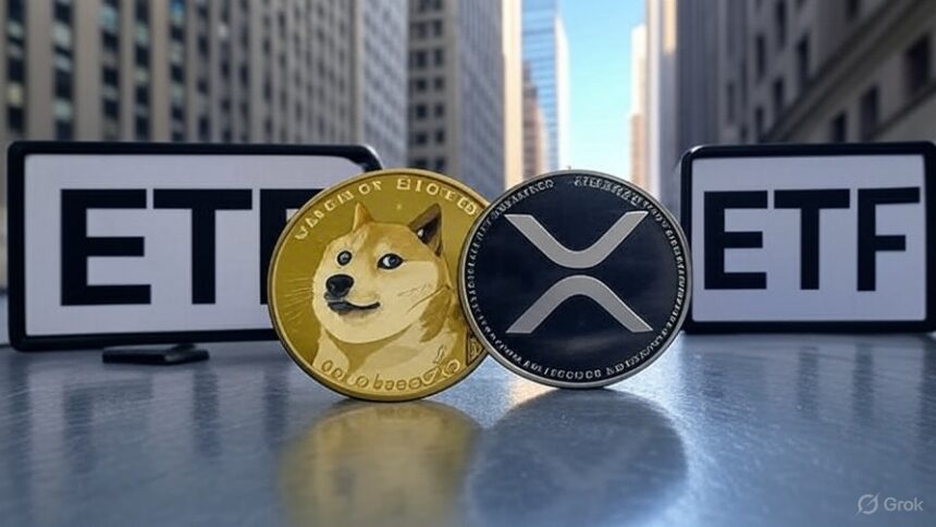 XRP and Doge were released on the US Stock Exchange today XRP and Doge were released on the US Stock Exchange today