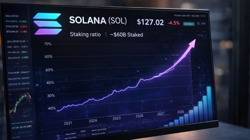 Solana staking hits all-time high